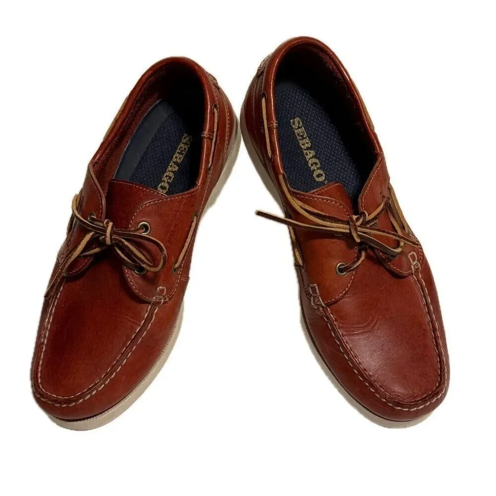 Sebago Caravel Casual Dark Red Boat Deck Shoes Size 11W